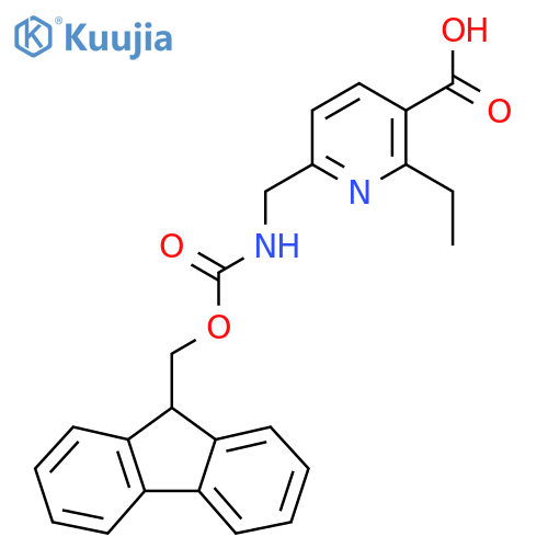 2-ethyl-6-[({[(9H-fluoren-9-yl)methoxy]carbonyl}amino)methyl]pyridine-3-carboxylic acid structure