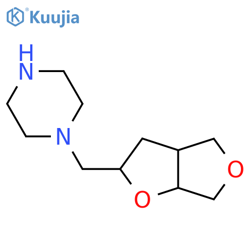 1-({Hexahydrofuro[2,3-c]furan-2-yl}methyl)piperazine structure