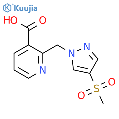 2-(4-methanesulfonyl-1H-pyrazol-1-yl)methylpyridine-3-carboxylic acid structure