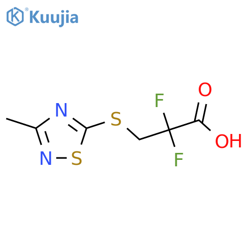 2,2-Difluoro-3-[(3-methyl-1,2,4-thiadiazol-5-yl)sulfanyl]propanoic acid structure