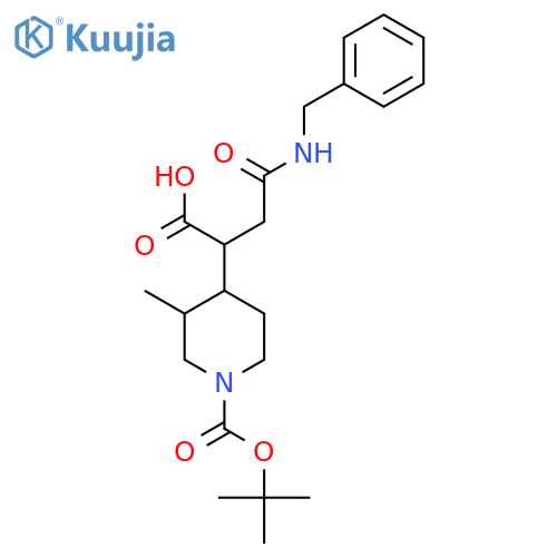 3-(Benzylcarbamoyl)-2-{1-[(tert-butoxy)carbonyl]-3-methylpiperidin-4-yl}propanoic acid structure