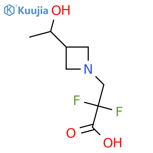 2,2-Difluoro-3-[3-(1-hydroxyethyl)azetidin-1-yl]propanoic acid structure