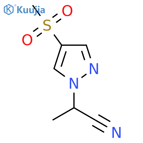 2-(4-methanesulfonyl-1H-pyrazol-1-yl)propanenitrile structure