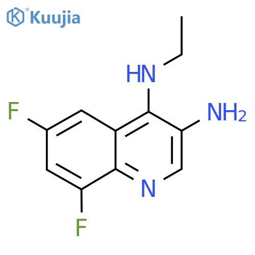 3,4-Quinolinediamine, N4-ethyl-6,8-difluoro- structure