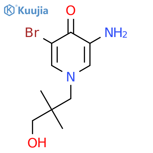 3-amino-5-bromo-1-(3-hydroxy-2,2-dimethylpropyl)-1,4-dihydropyridin-4-one structure