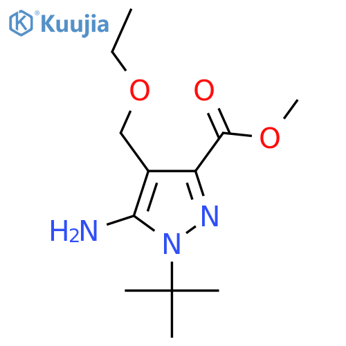methyl 5-amino-1-tert-butyl-4-(ethoxymethyl)-1H-pyrazole-3-carboxylate structure