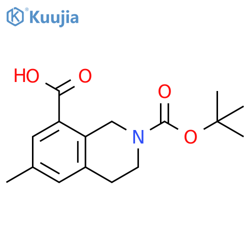 2-(tert-butoxy)carbonyl-6-methyl-1,2,3,4-tetrahydroisoquinoline-8-carboxylic acid structure