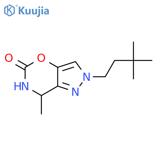 2-(3,3-dimethylbutyl)-7-methyl-2H,5H,6H,7H-pyrazolo[3,4-e][1,3]oxazin-5-one structure