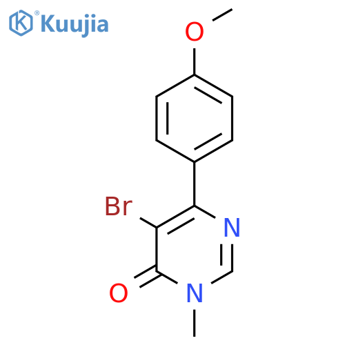 5-bromo-6-(4-methoxyphenyl)-3-methyl-3,4-dihydropyrimidin-4-one structure