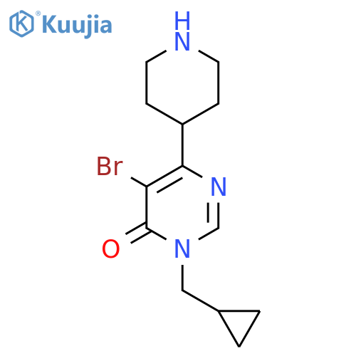 5-bromo-3-(cyclopropylmethyl)-6-(piperidin-4-yl)-3,4-dihydropyrimidin-4-one structure