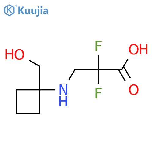2,2-Difluoro-3-{[1-(hydroxymethyl)cyclobutyl]amino}propanoic acid structure