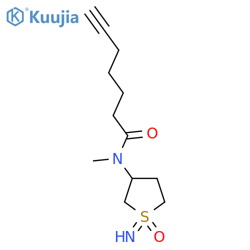 N-(1-imino-1-oxo-1lambda6-thiolan-3-yl)-N-methylhept-6-ynamide structure
