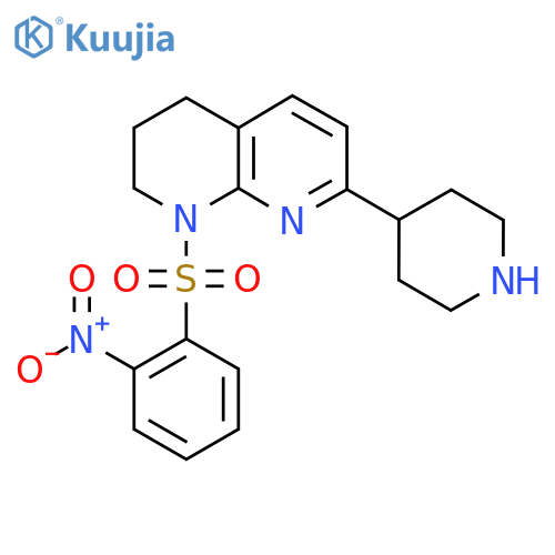 1-(2-Nitrobenzenesulfonyl)-7-(piperidin-4-yl)-1,2,3,4-tetrahydro-1,8-naphthyridine structure