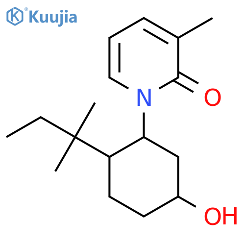 1-[5-Hydroxy-2-(2-methylbutan-2-yl)cyclohexyl]-3-methyl-1,2-dihydropyridin-2-one structure