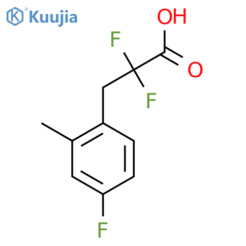 2,2-difluoro-3-(4-fluoro-2-methylphenyl)propanoic acid structure