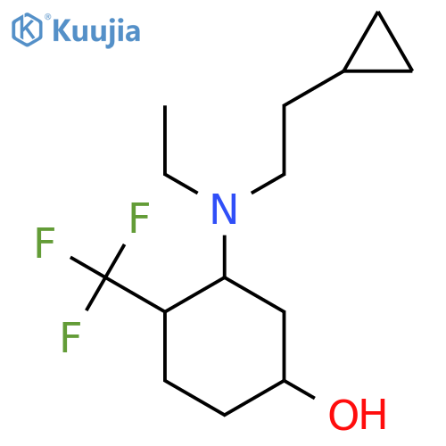 3-[(2-Cyclopropylethyl)(ethyl)amino]-4-(trifluoromethyl)cyclohexan-1-ol structure