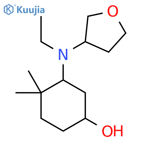 3-[Ethyl(oxolan-3-yl)amino]-4,4-dimethylcyclohexan-1-ol structure