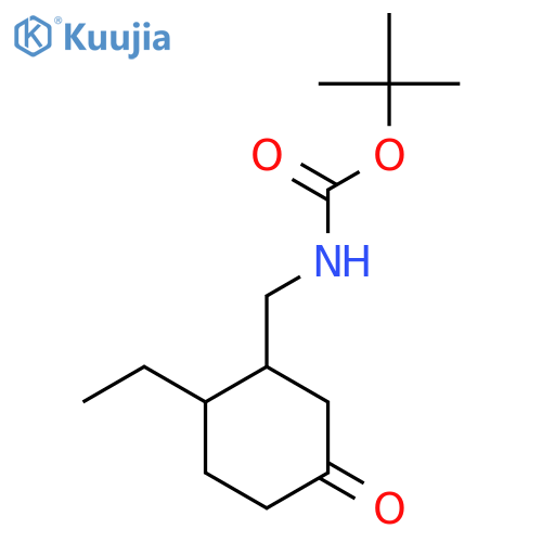 tert-butyl N-[(2-ethyl-5-oxocyclohexyl)methyl]carbamate structure