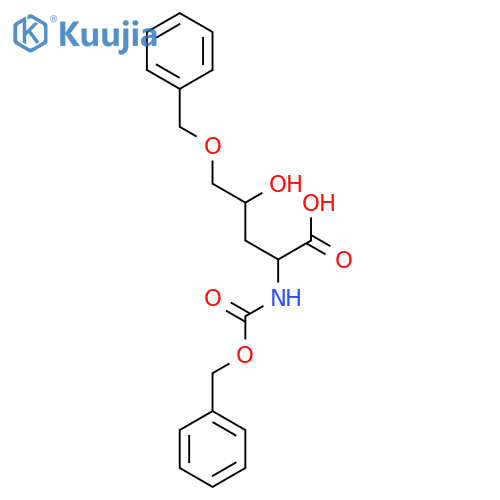 5-(benzyloxy)-2-{(benzyloxy)carbonylamino}-4-hydroxypentanoic acid structure