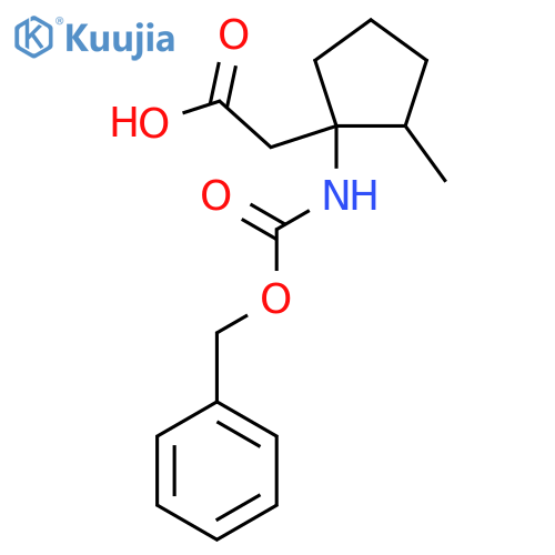 2-(1-{(benzyloxy)carbonylamino}-2-methylcyclopentyl)acetic acid structure