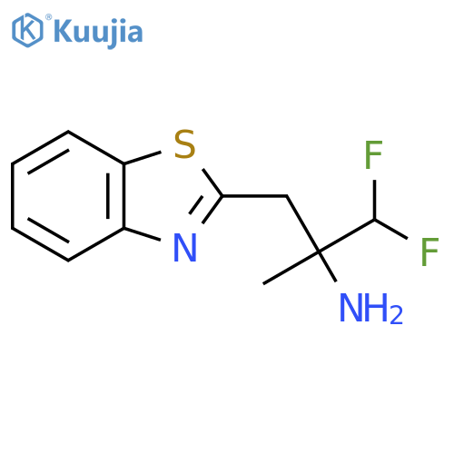 3-(1,3-benzothiazol-2-yl)-1,1-difluoro-2-methylpropan-2-amine structure