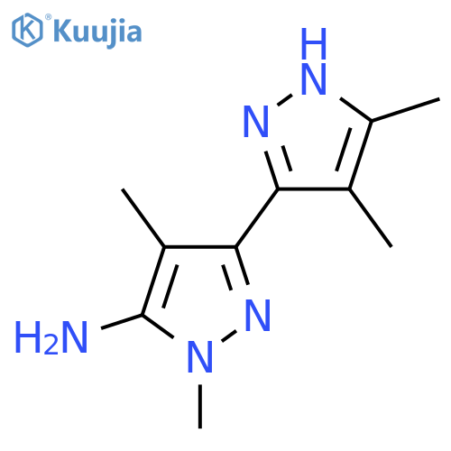 3-(3,4-dimethyl-1H-pyrazol-5-yl)-1,4-dimethyl-1H-pyrazol-5-amine structure