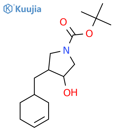 tert-butyl 3-(cyclohex-3-en-1-yl)methyl-4-hydroxypyrrolidine-1-carboxylate structure