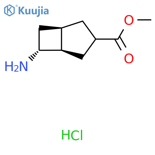 rac-methyl (1R,5R,6R)-6-aminobicyclo3.2.0heptane-3-carboxylate hydrochloride structure