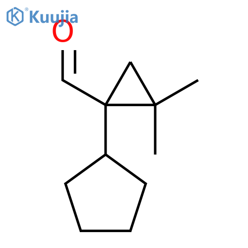 1-cyclopentyl-2,2-dimethylcyclopropane-1-carbaldehyde structure