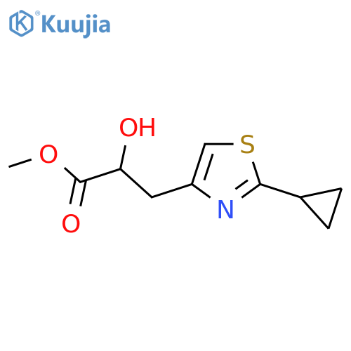 methyl 3-(2-cyclopropyl-1,3-thiazol-4-yl)-2-hydroxypropanoate structure