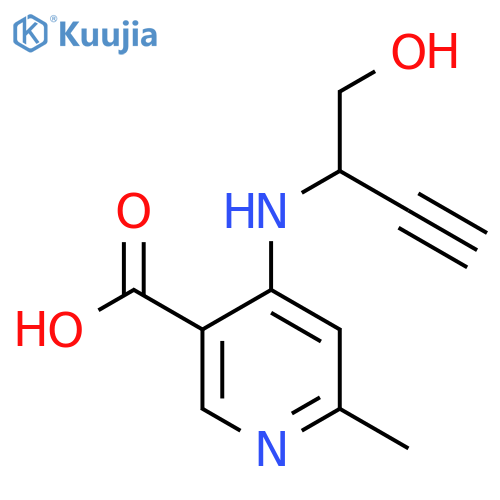 4-(1-hydroxybut-3-yn-2-yl)amino-6-methylpyridine-3-carboxylic acid structure