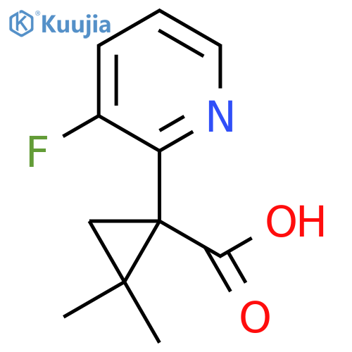 1-(3-fluoropyridin-2-yl)-2,2-dimethylcyclopropane-1-carboxylic acid structure