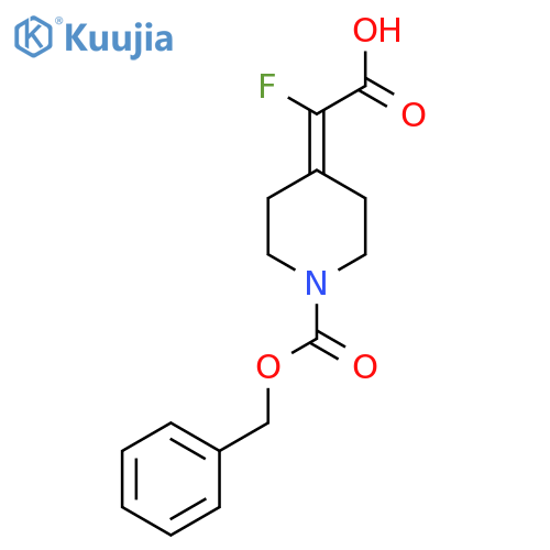 2-{1-[(Benzyloxy)carbonyl]piperidin-4-ylidene}-2-fluoroacetic acid structure
