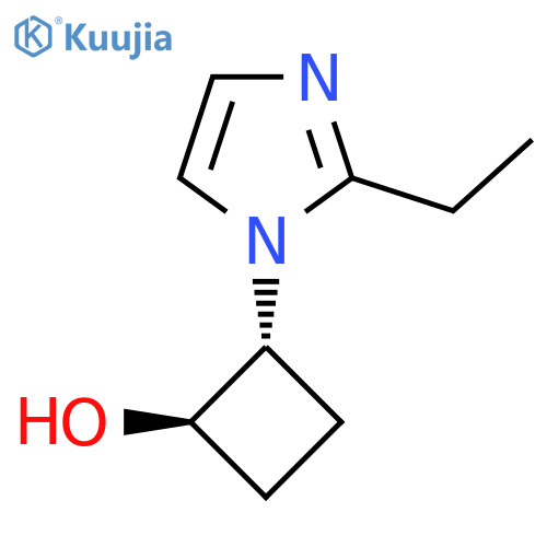 trans-2-(2-Ethyl-1H-imidazol-1-yl)cyclobutan-1-ol structure