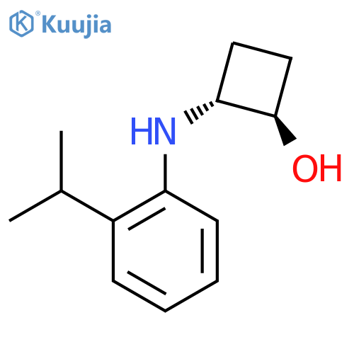 trans-2-{[2-(Propan-2-yl)phenyl]amino}cyclobutan-1-ol structure