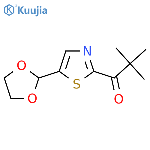 1-5-(1,3-dioxolan-2-yl)-1,3-thiazol-2-yl-2,2-dimethylpropan-1-one structure