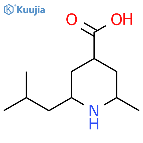 2-methyl-6-(2-methylpropyl)piperidine-4-carboxylic acid structure