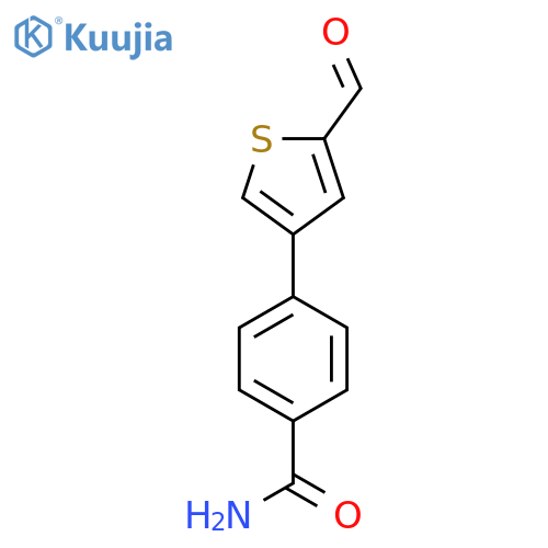4-(5-formylthiophen-3-yl)benzamide structure