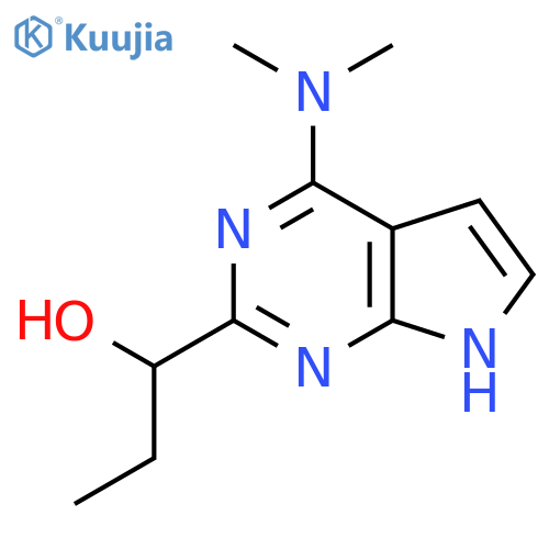 1-4-(dimethylamino)-7H-pyrrolo2,3-dpyrimidin-2-ylpropan-1-ol structure