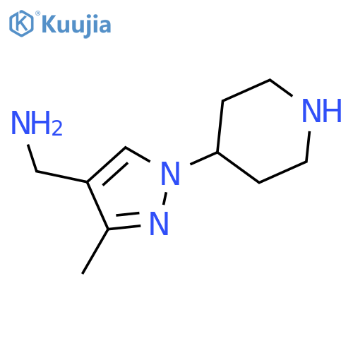 3-methyl-1-(piperidin-4-yl)-1H-pyrazol-4-ylmethanamine structure
