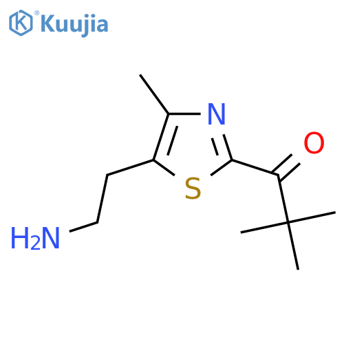 1-5-(2-aminoethyl)-4-methyl-1,3-thiazol-2-yl-2,2-dimethylpropan-1-one structure