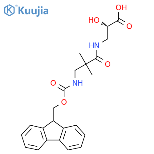 (2S)-3-3-({(9H-fluoren-9-yl)methoxycarbonyl}amino)-2,2-dimethylpropanamido-2-hydroxypropanoic acid structure