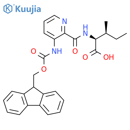 (2S,3S)-2-{3-({(9H-fluoren-9-yl)methoxycarbonyl}amino)pyridin-2-ylformamido}-3-methylpentanoic acid structure