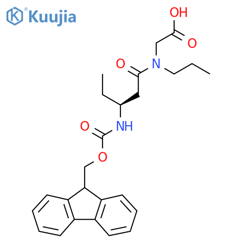 2-(3S)-3-({(9H-fluoren-9-yl)methoxycarbonyl}amino)-N-propylpentanamidoacetic acid structure