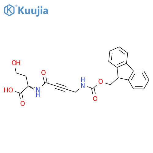 (2S)-2-4-({(9H-fluoren-9-yl)methoxycarbonyl}amino)but-2-ynamido-4-hydroxybutanoic acid structure
