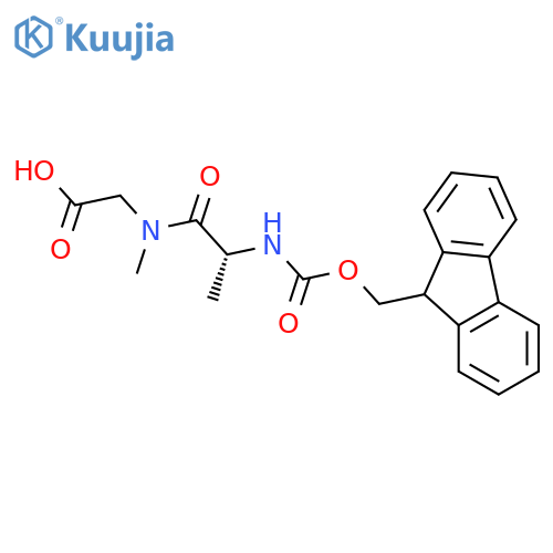 2-(2R)-2-({(9H-fluoren-9-yl)methoxycarbonyl}amino)-N-methylpropanamidoacetic acid structure