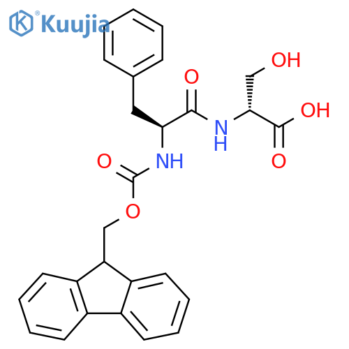 (2R)-2-(2S)-2-({(9H-fluoren-9-yl)methoxycarbonyl}amino)-3-phenylpropanamido-3-hydroxypropanoic acid structure