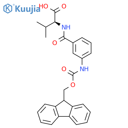 (2S)-2-{3-({(9H-fluoren-9-yl)methoxycarbonyl}amino)phenylformamido}-3-methylbutanoic acid structure