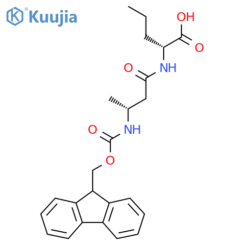 (2R)-2-(3R)-3-({(9H-fluoren-9-yl)methoxycarbonyl}amino)butanamidopentanoic acid structure