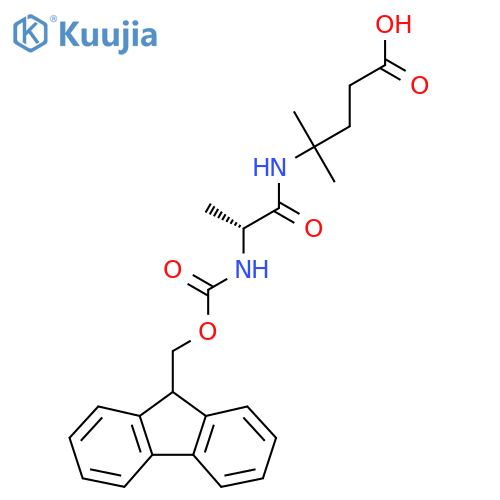 4-(2R)-2-({(9H-fluoren-9-yl)methoxycarbonyl}amino)propanamido-4-methylpentanoic acid structure